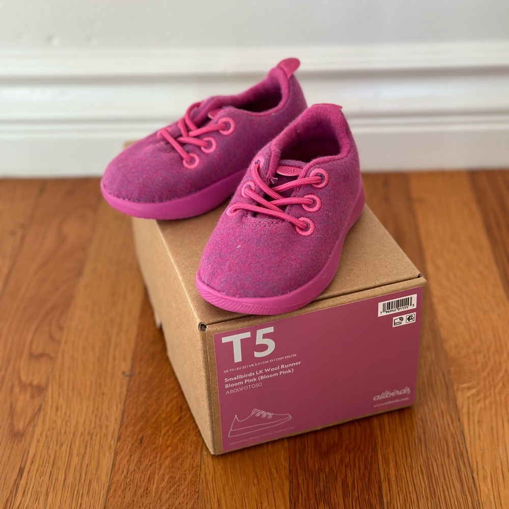 Allbirds Smallbirds Wool Runners Toddler Shoes 5T - Bloom Pink